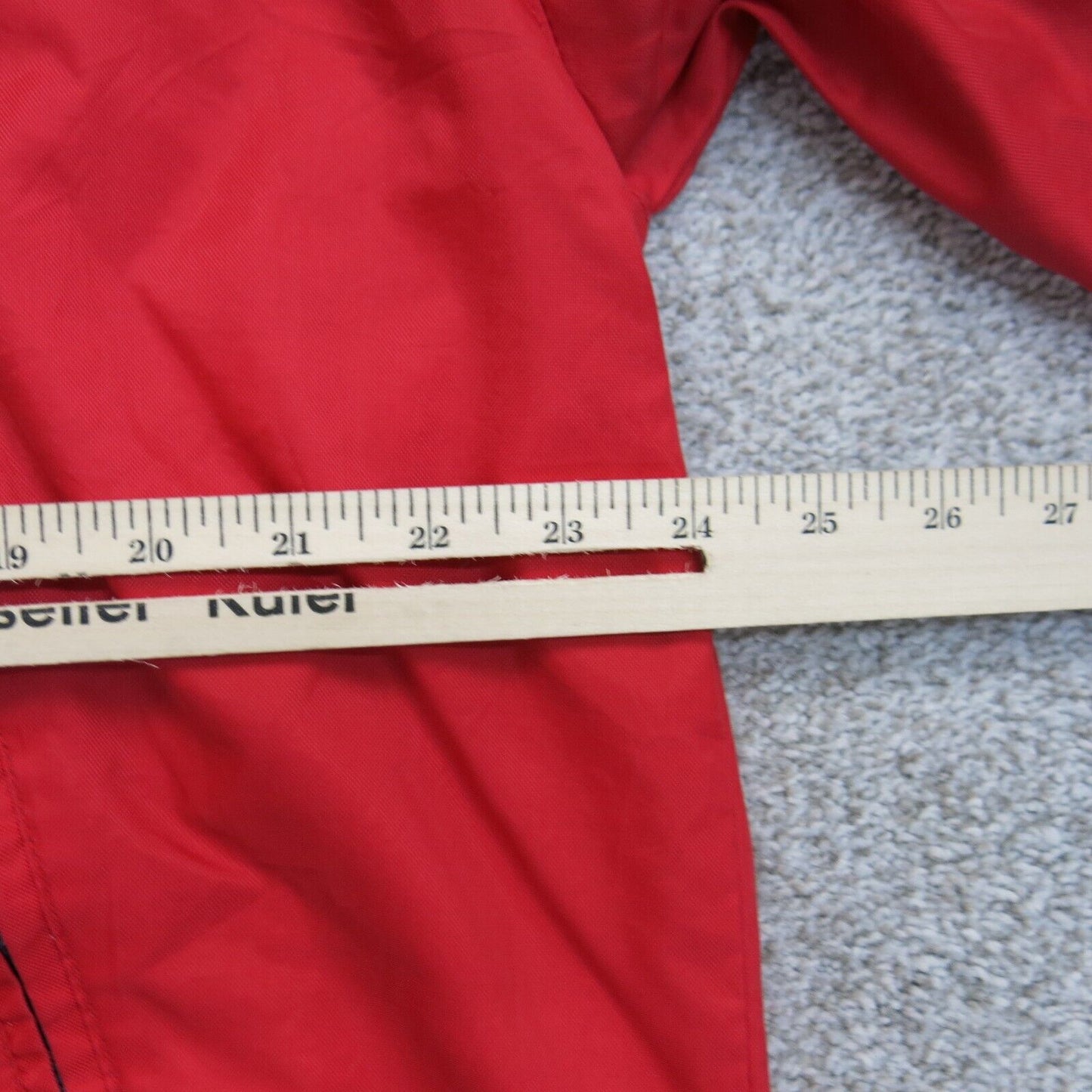 Nautica Mens Jacket Full Zip Up Mock Neck Pockets Competition Logo Red SZ Large