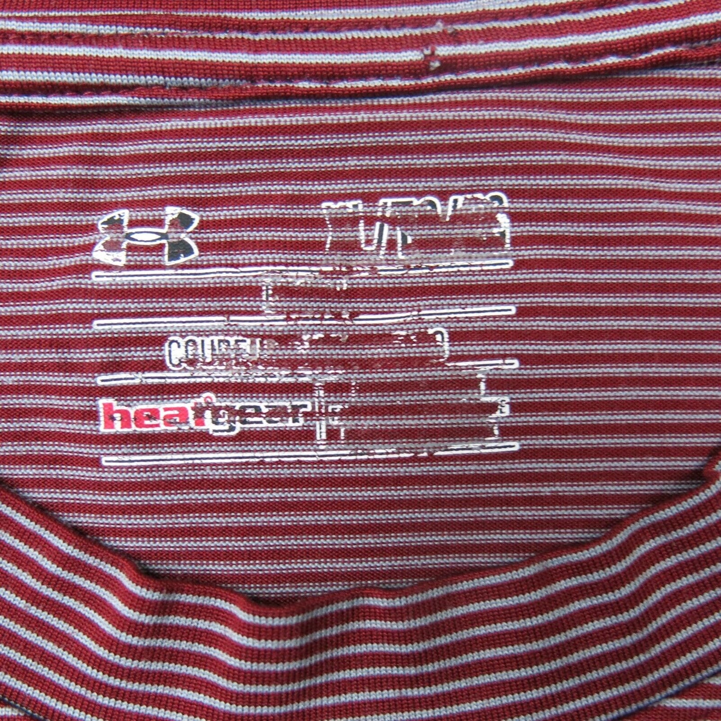 Under Armour Mens Crew Neck T Shirt Short Sleeves Striped Maroon Size X Large