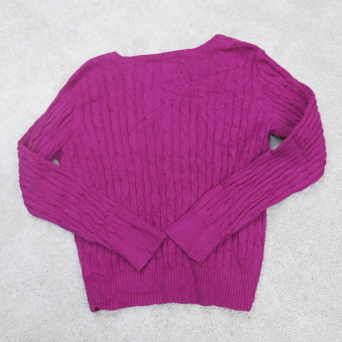 ST Johns Bay Womens Pullover Sweater Round Neck Long Sleeves Pink Size Large