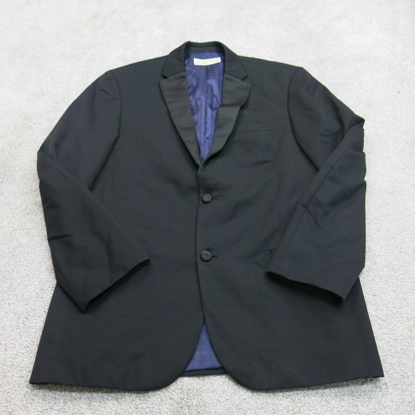 Michael Kors Mens Blazer Coat Collard Long Sleeves 100% Wool Black Size 40L