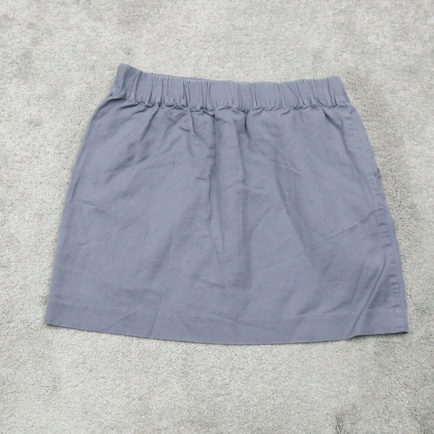Banana Republic Womens Straight Pencil Skirt Elastic Waist Pockets Slate Blue 4