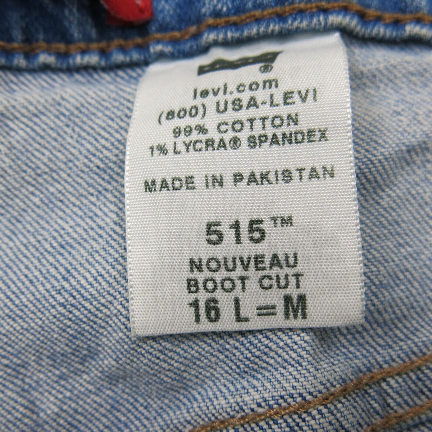 Levis 515 Mens Jeans Nausea Boot Cut Denim Stretch Mid Rise Cotton Blue SZ 16L