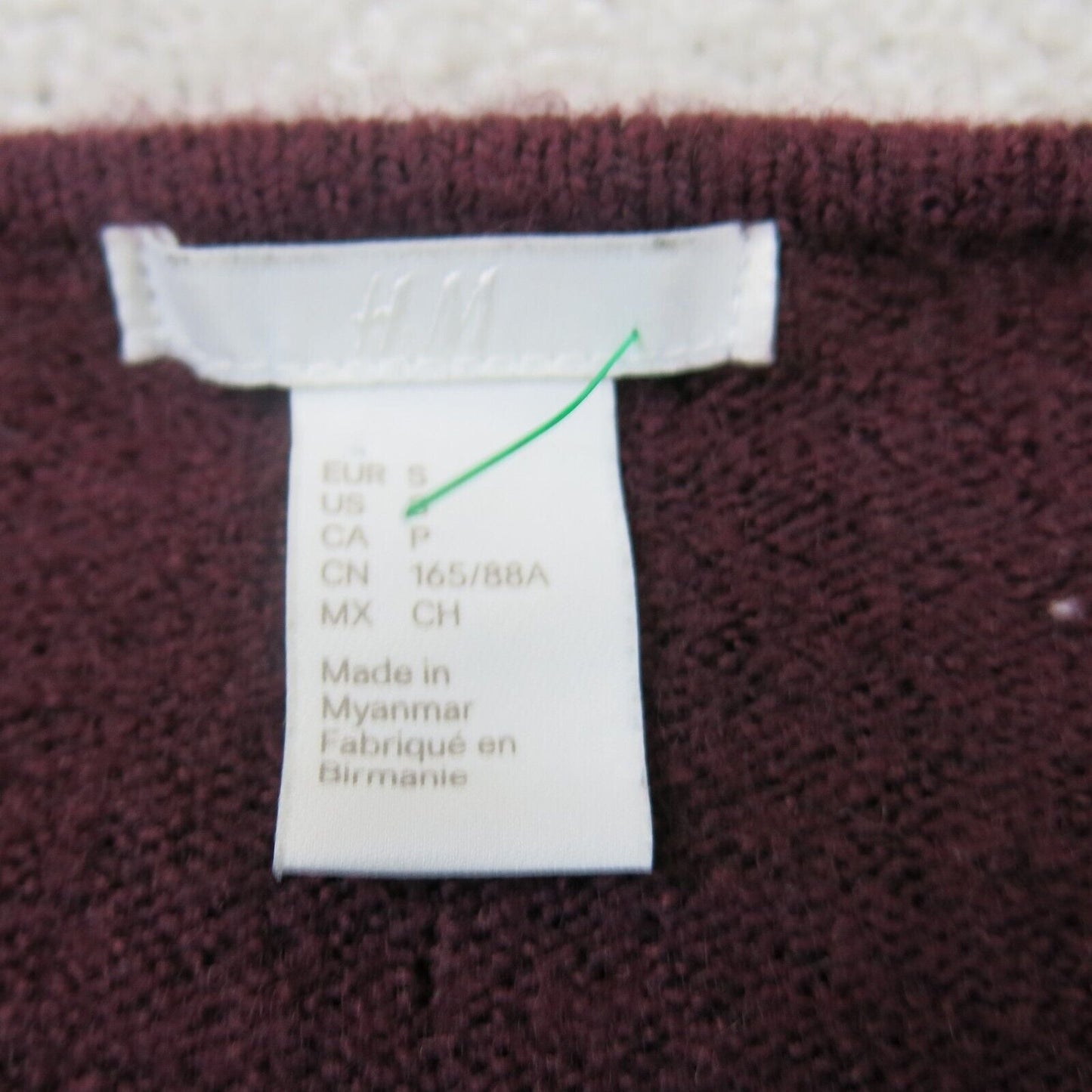 H&M Womens Pullover Sweater Round Neck Long Sleeves Solid Red Size Small