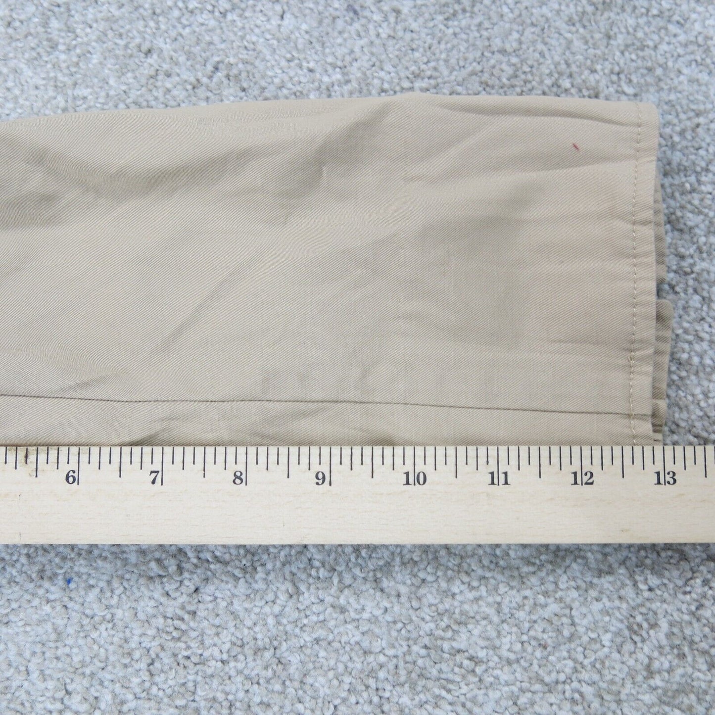 Talbots army Ruffled Blazer Jacket Open Front Long Sleeves Pockets Beige Size 6P