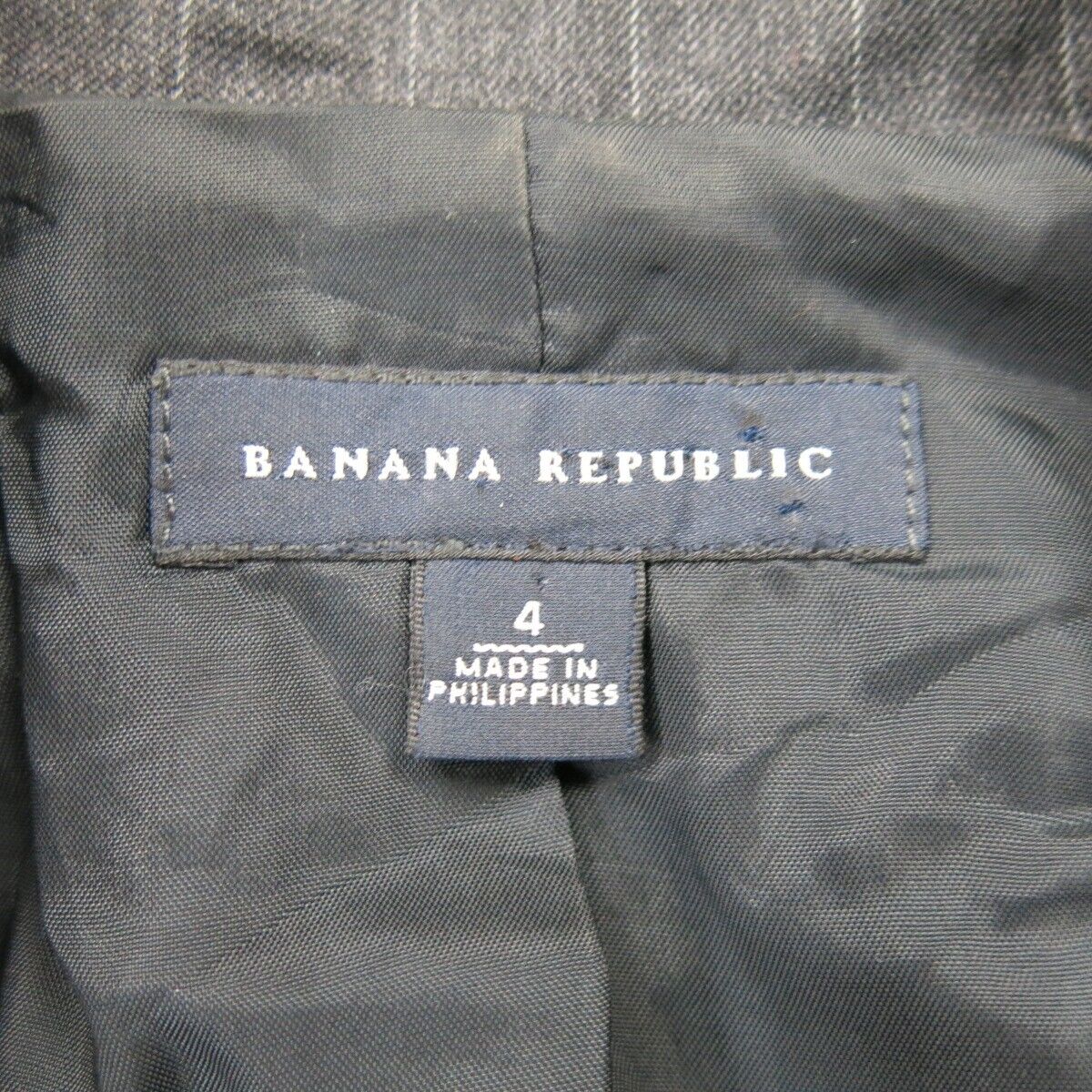 Banana Republic Womens Blazer Coat Single Breasted Long Sleeve Pocket Black SZ 4