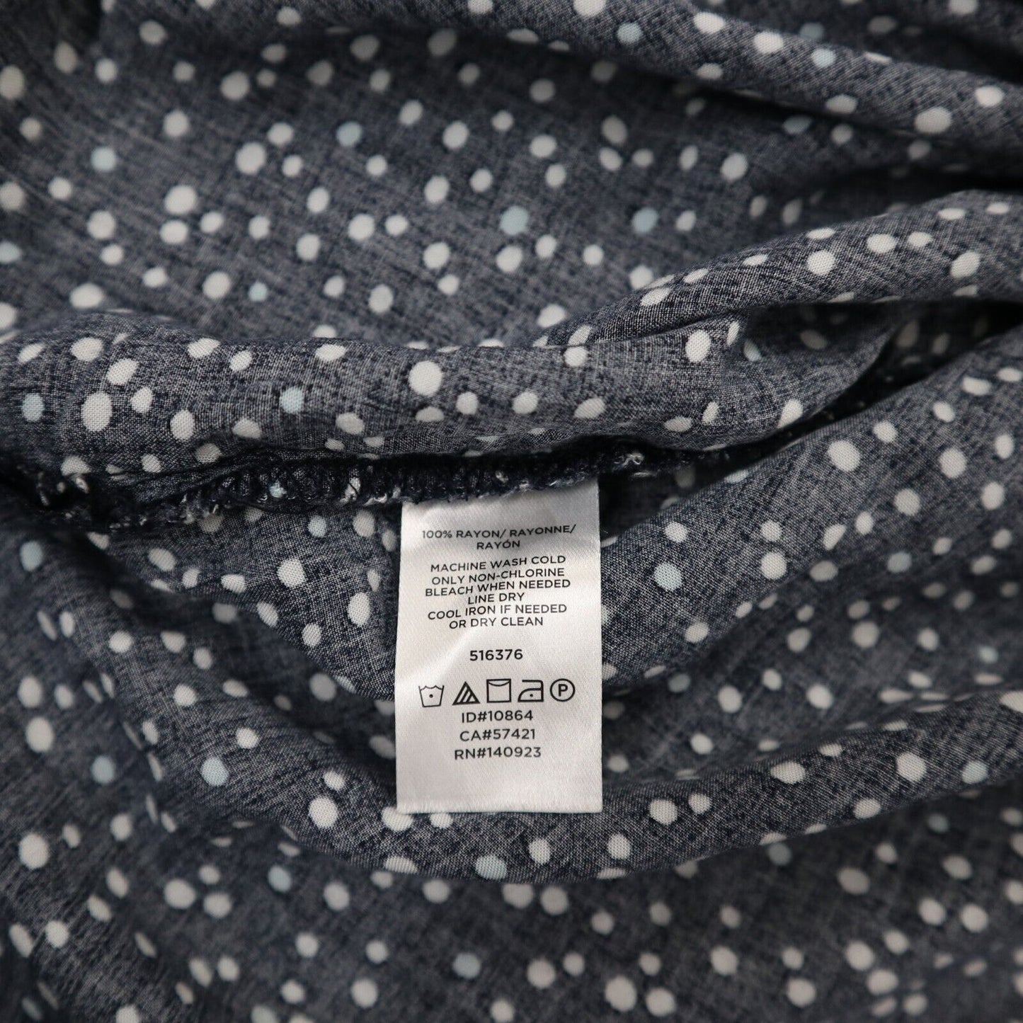 Loft Outdoor Womens Blouse Top Round Him Boat Neck Long Sleeve Polka Dot Blue M