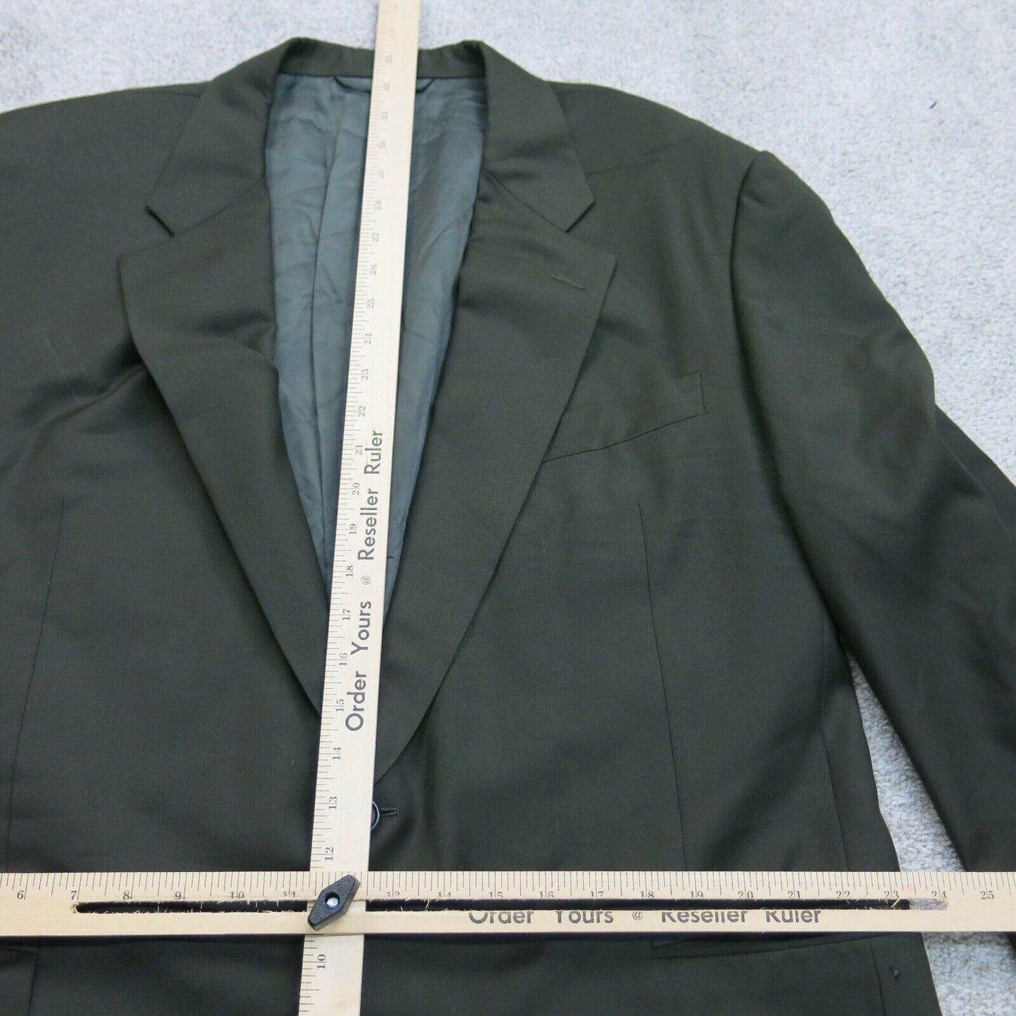 Hickey Freeman Mens Blazer Coat Single Breasted Long Sleeves Black Size 46L