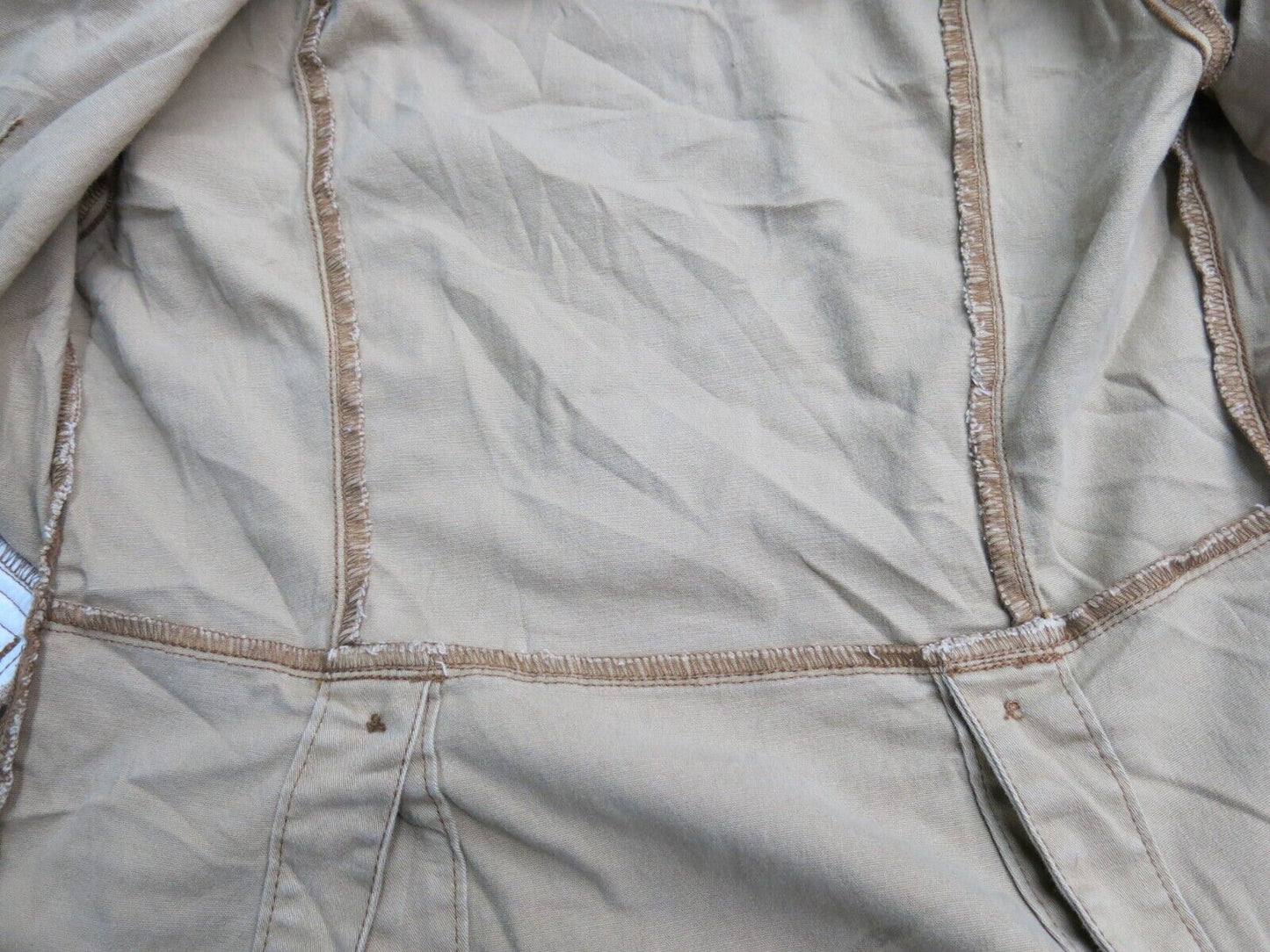 Levis Womens Blazer Coat Single Breasted Stretch Long Sleeves Khaki Size Medium