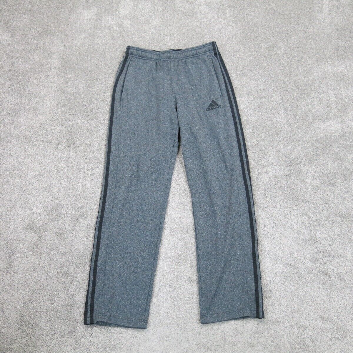 Adidas Men Pant Mid Rise Stretch Elastic Waist Track Pant Gray Size Medium