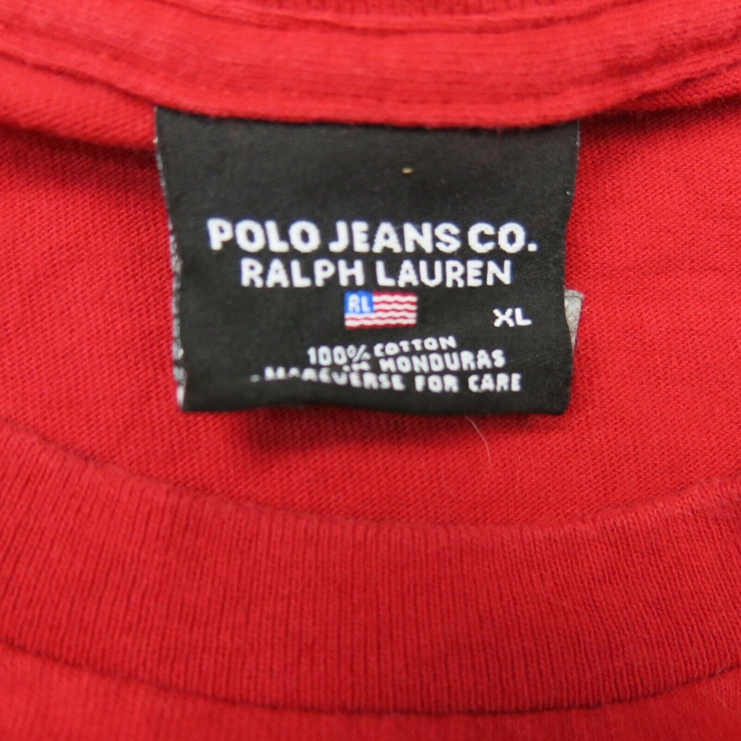 Ralph Lauren Mens Sweatshirt Crew Neck Long Sleeves 100% Cotton Red Size X Large