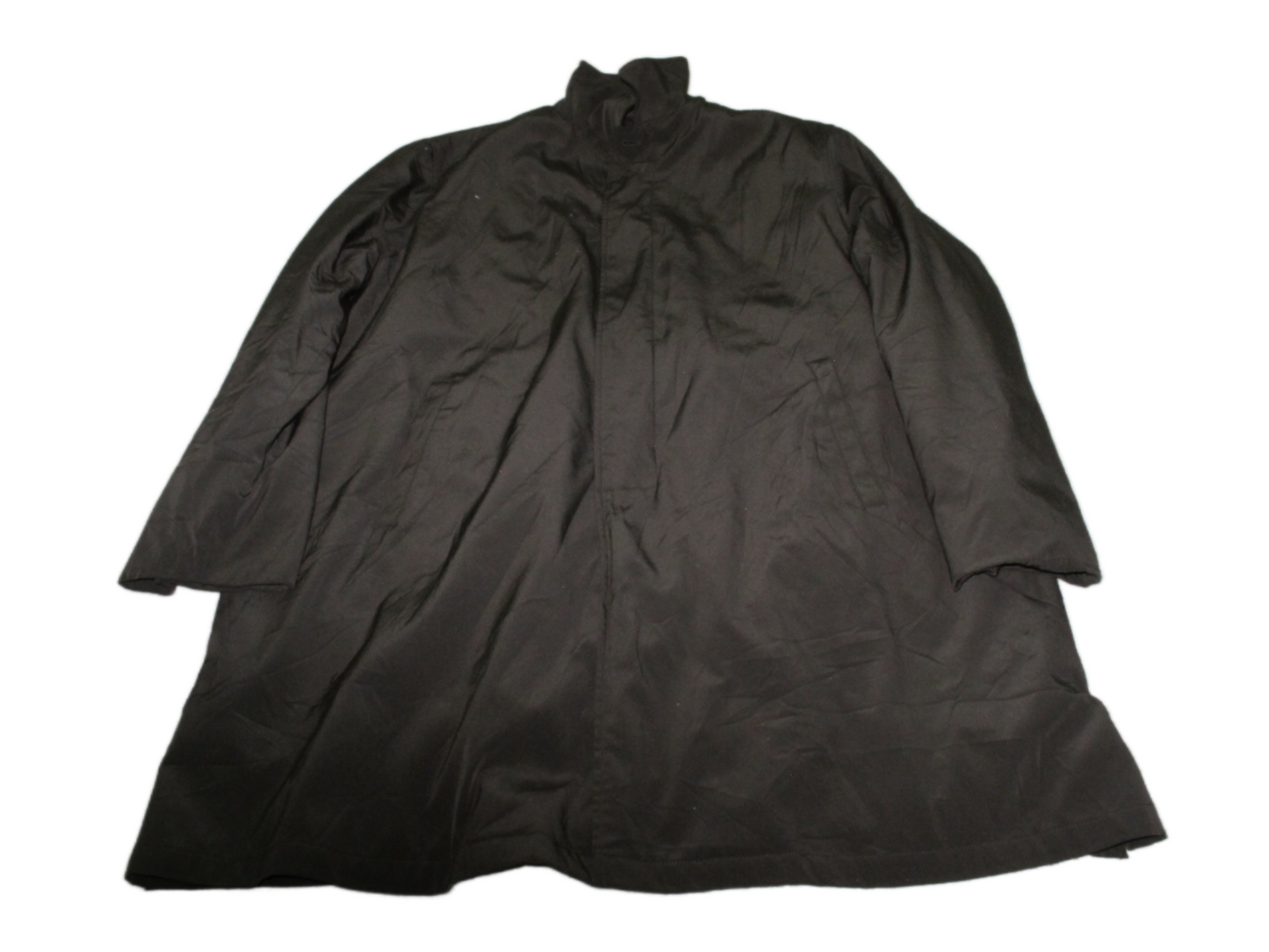 Calvin Klein Mens Over Coat Front Button Long Sleeves Mock Neck Black Size 50L