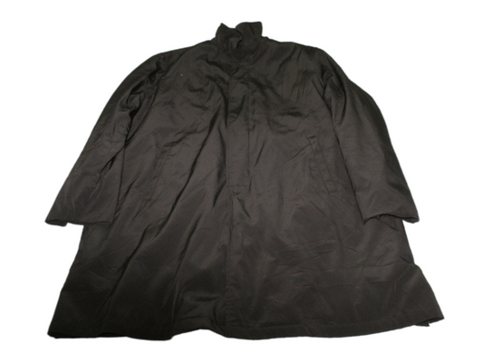 Calvin Klein Mens Over Coat Front Button Long Sleeves Mock Neck Black Size 50L