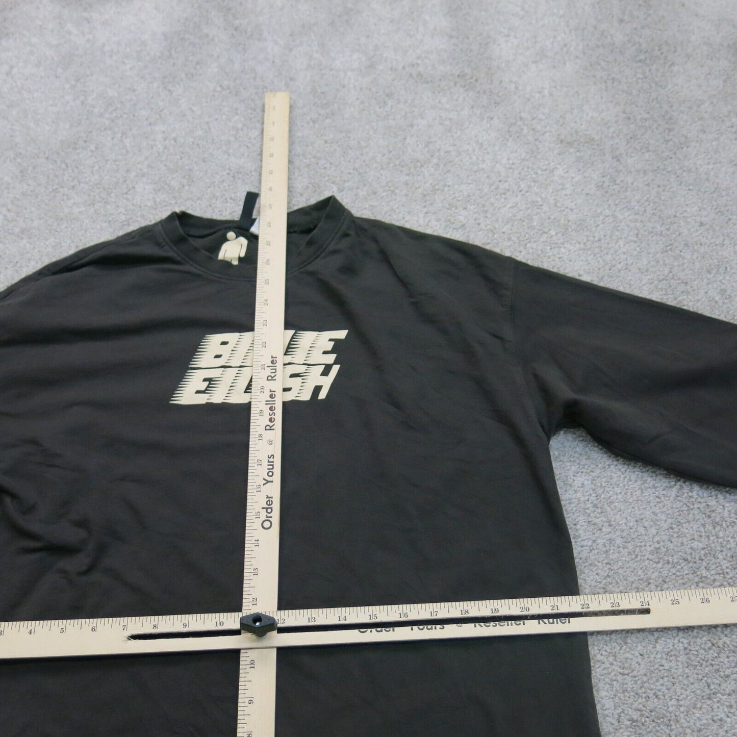 H&M Mens Sweatshirt Graphic Long Sleeves Crew Neck Pullover Black Size Small