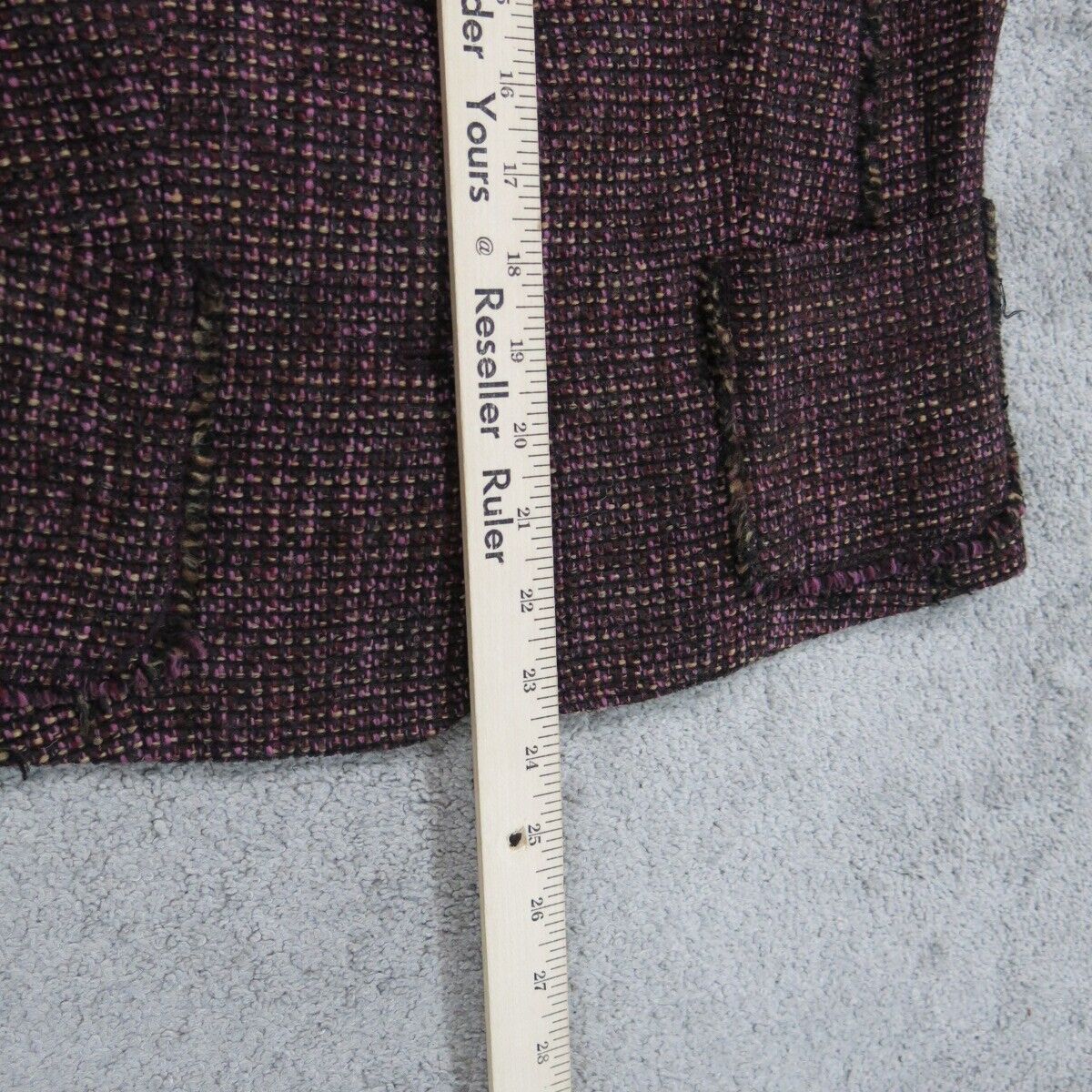 ANN Taylor Womens Tweed Coat Jacket Single Breasted Long Sleeves Pockets Red 6