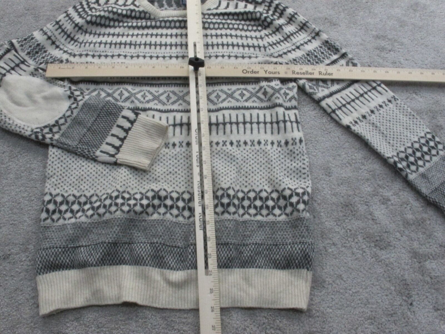 Divided By H&M Womens Pullover Sweater Crew Neck Long Sleeve Gray Ivory SZ Small