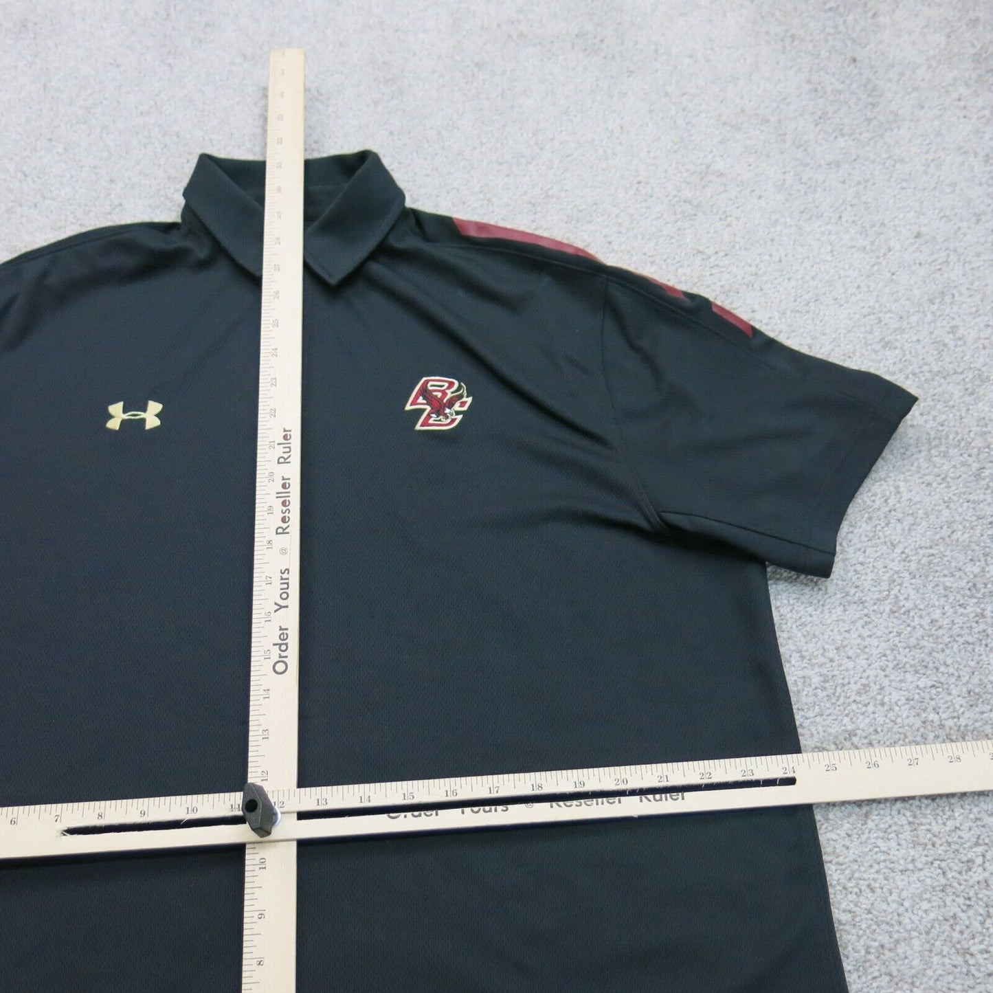 Under Armour Mens Polo Shirt Heatgear Loose Fit Short Sleeves Black Size X Large