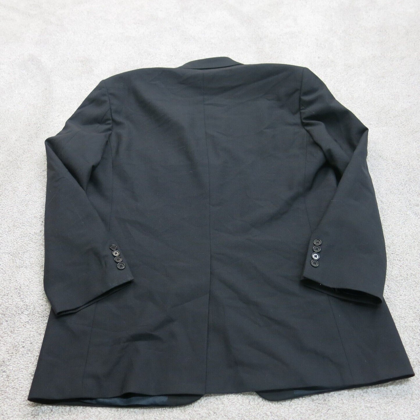 Brooks Brother Mens Blazer Coat Single Breasted 100% Wool Black Size 43R