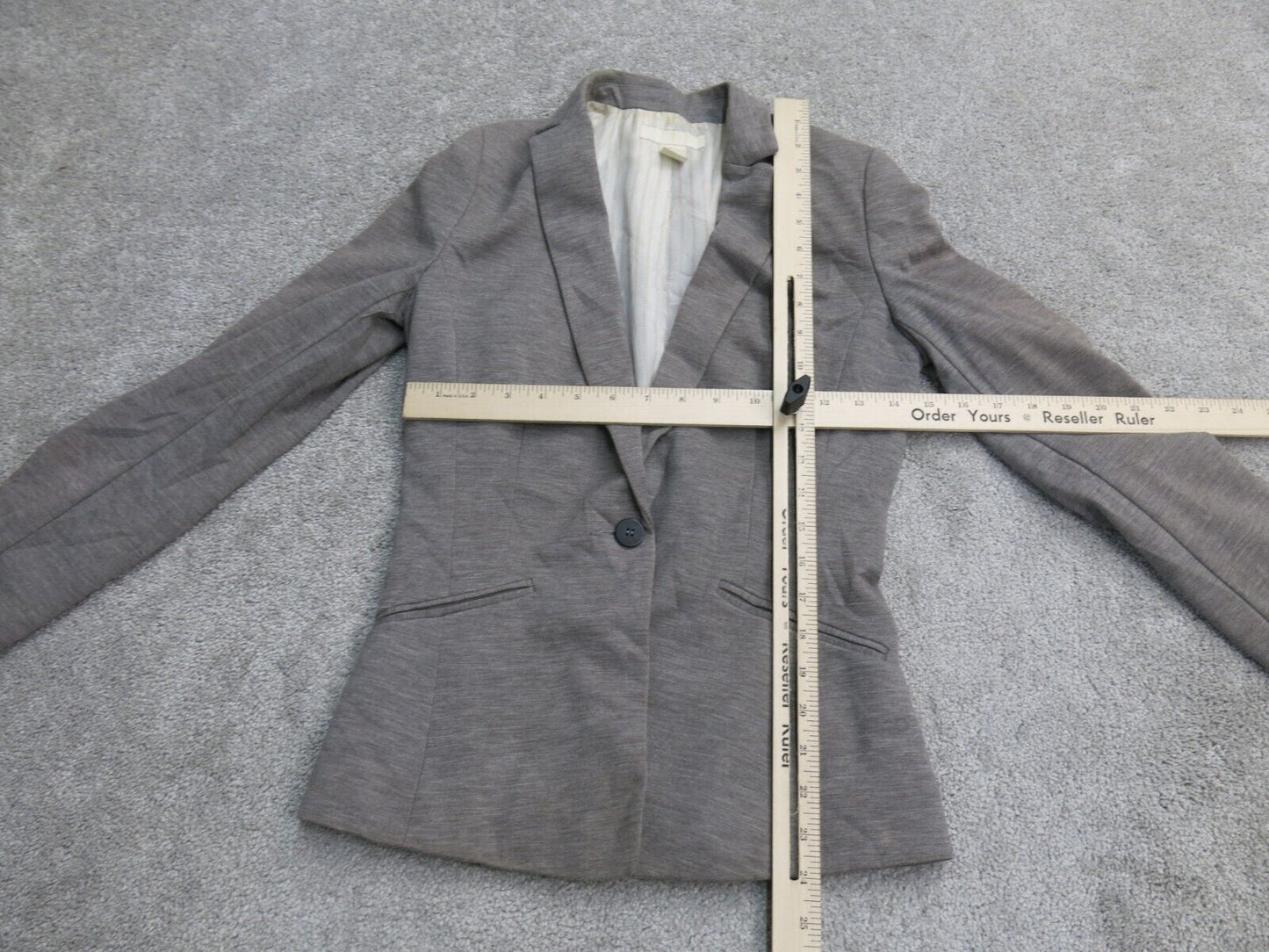 H&M Womens Blazer Coat Single Breasted Long Sleeves One Button Gray Size US 4
