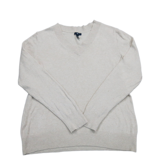 Gap Womens Pullover Sweater Knitted V Neck Long Sleeve Ivory Size XXL
