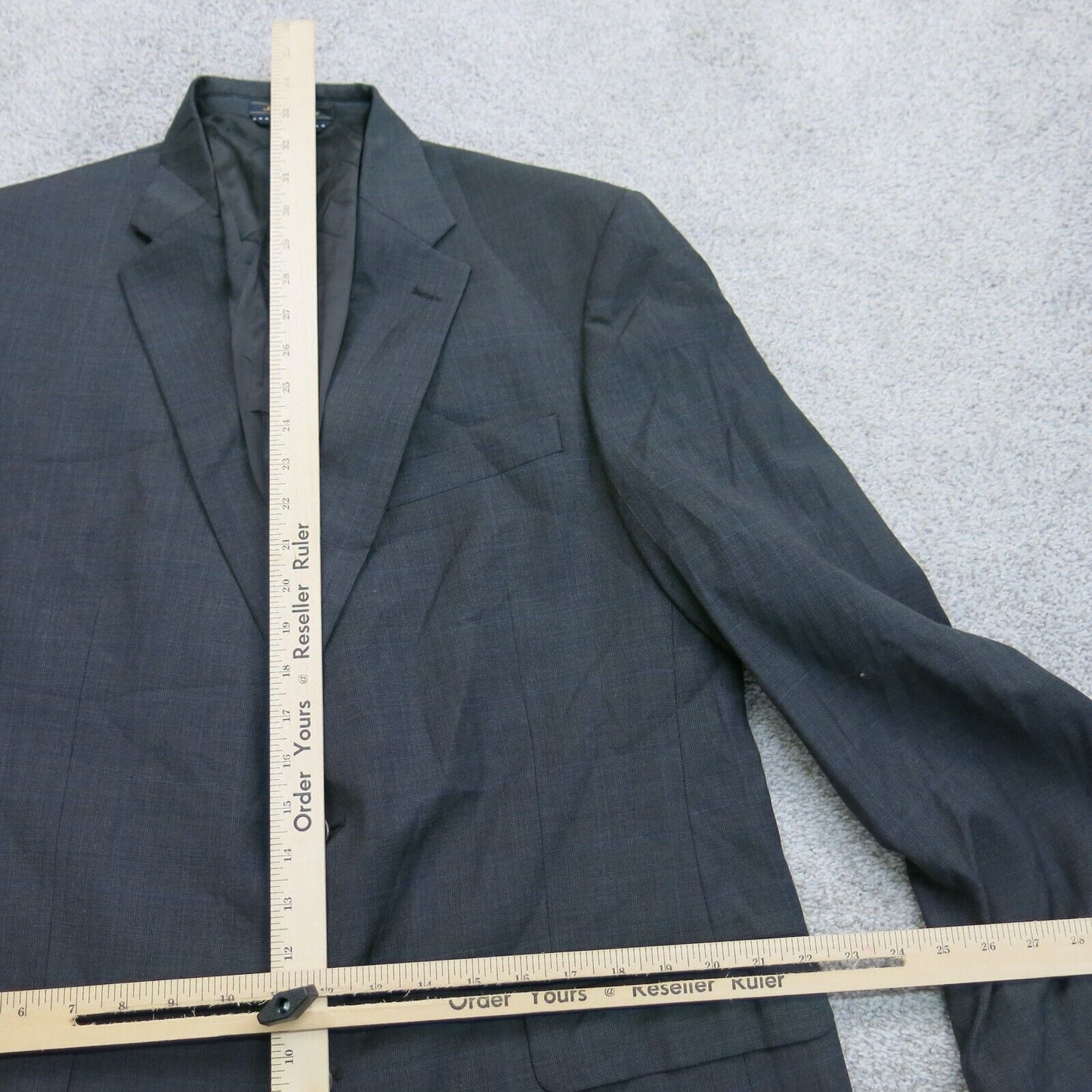 Tommy Hillyer Mens Blazer Coat Single Breasted Pockets Solid Black Size 42 Large