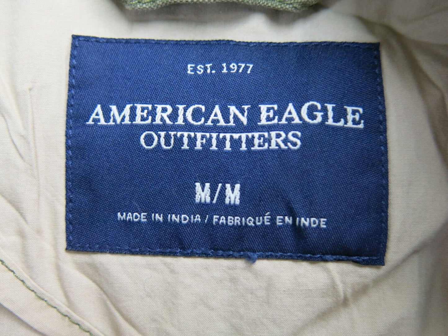 American Eagle Womens Cargo Jacket Three Button Long Sleeve Pockets Green Size M