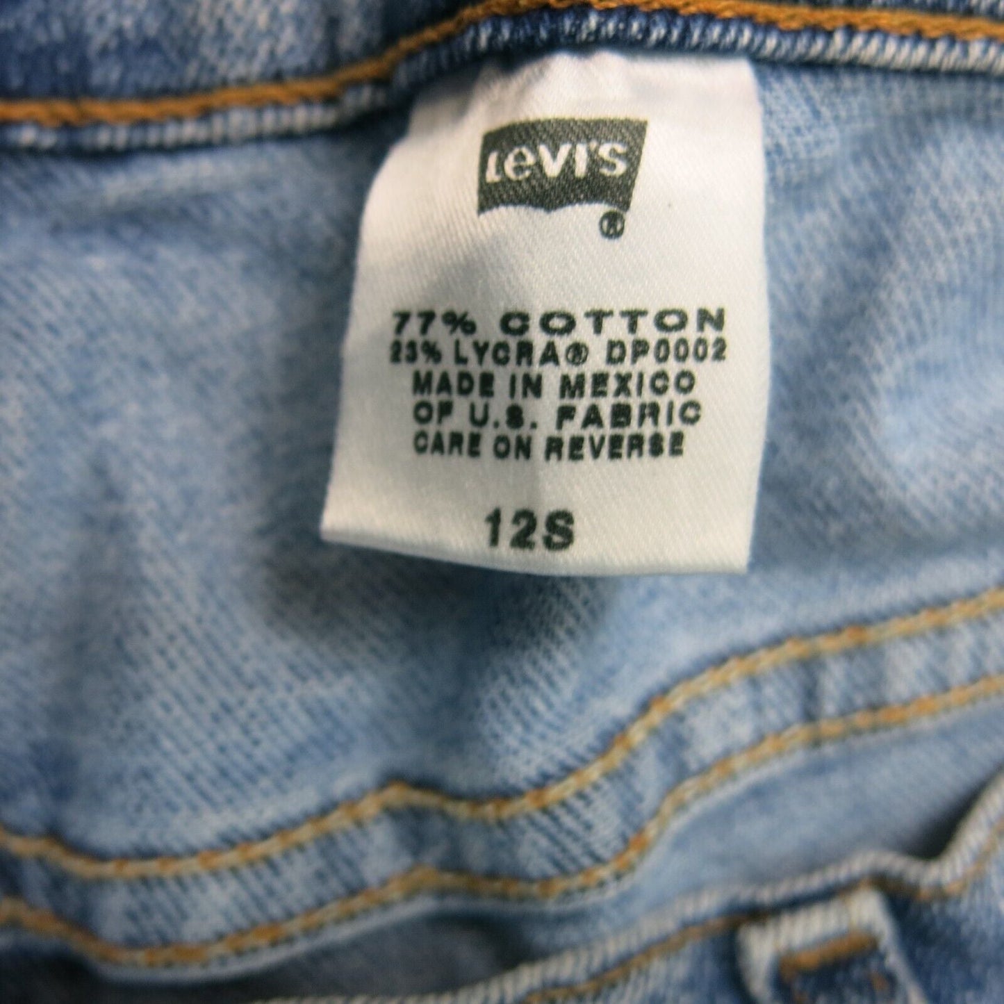 Levis Mens Straight Leg Jeans Mid Rise Flat Front Five Pockets Blue Size 12S