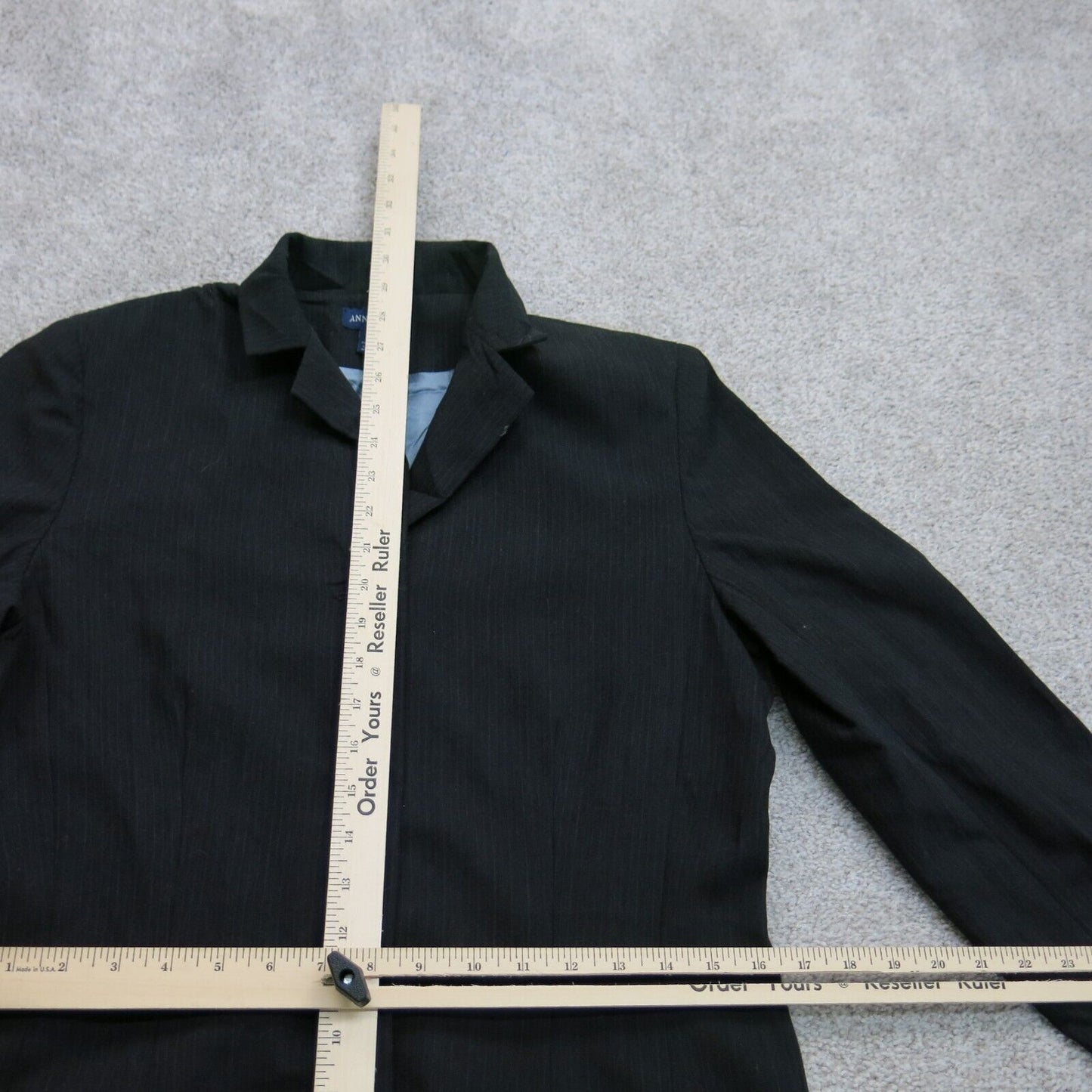 ANN Taylor Womens Trench Coat Single Breasted 100% Wool Front Button Black SZ 12