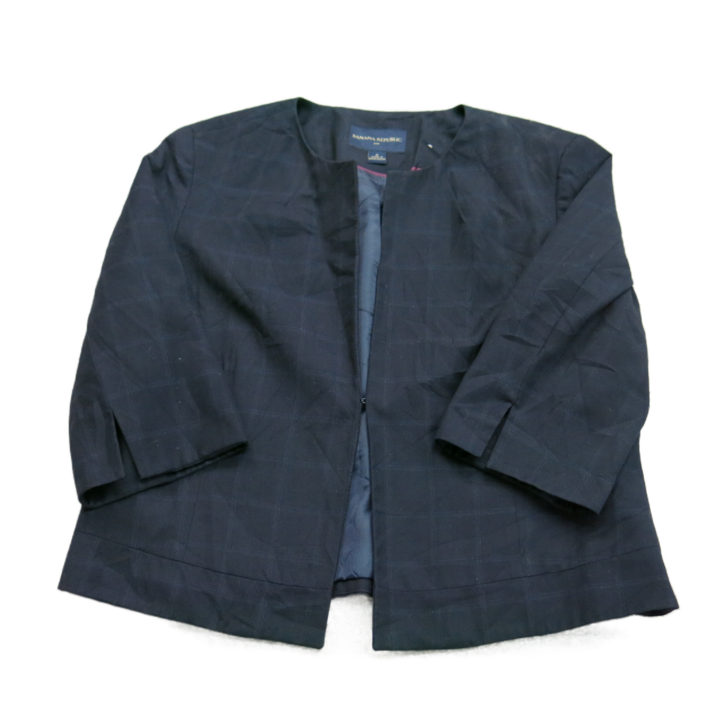 Banana Republic Womens Blazer Coat Open Front Long Sleeves Black Size 6