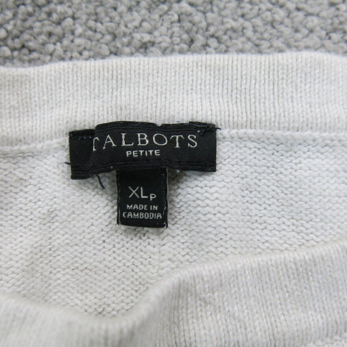 Talbots Womens Pullover Sweater Knitted Boat Neck Long Sleeves White Size XLP