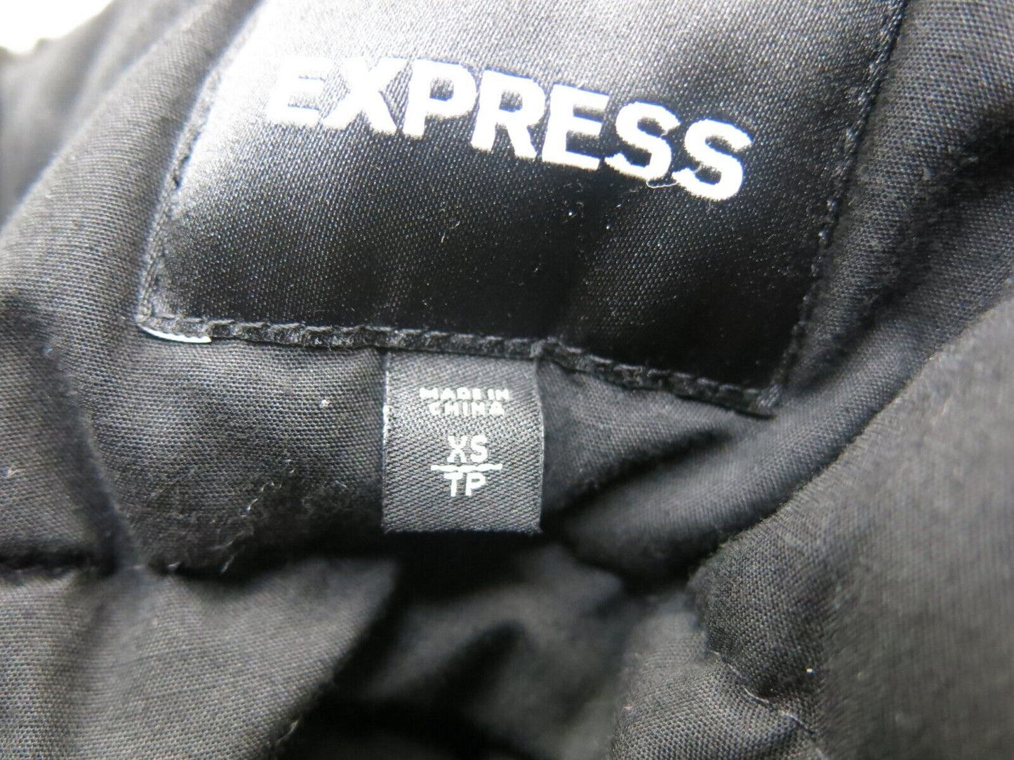 Express Womens Insulated Jacket Full Zip Up Mock Neck Pockets Olive Green SZ XS