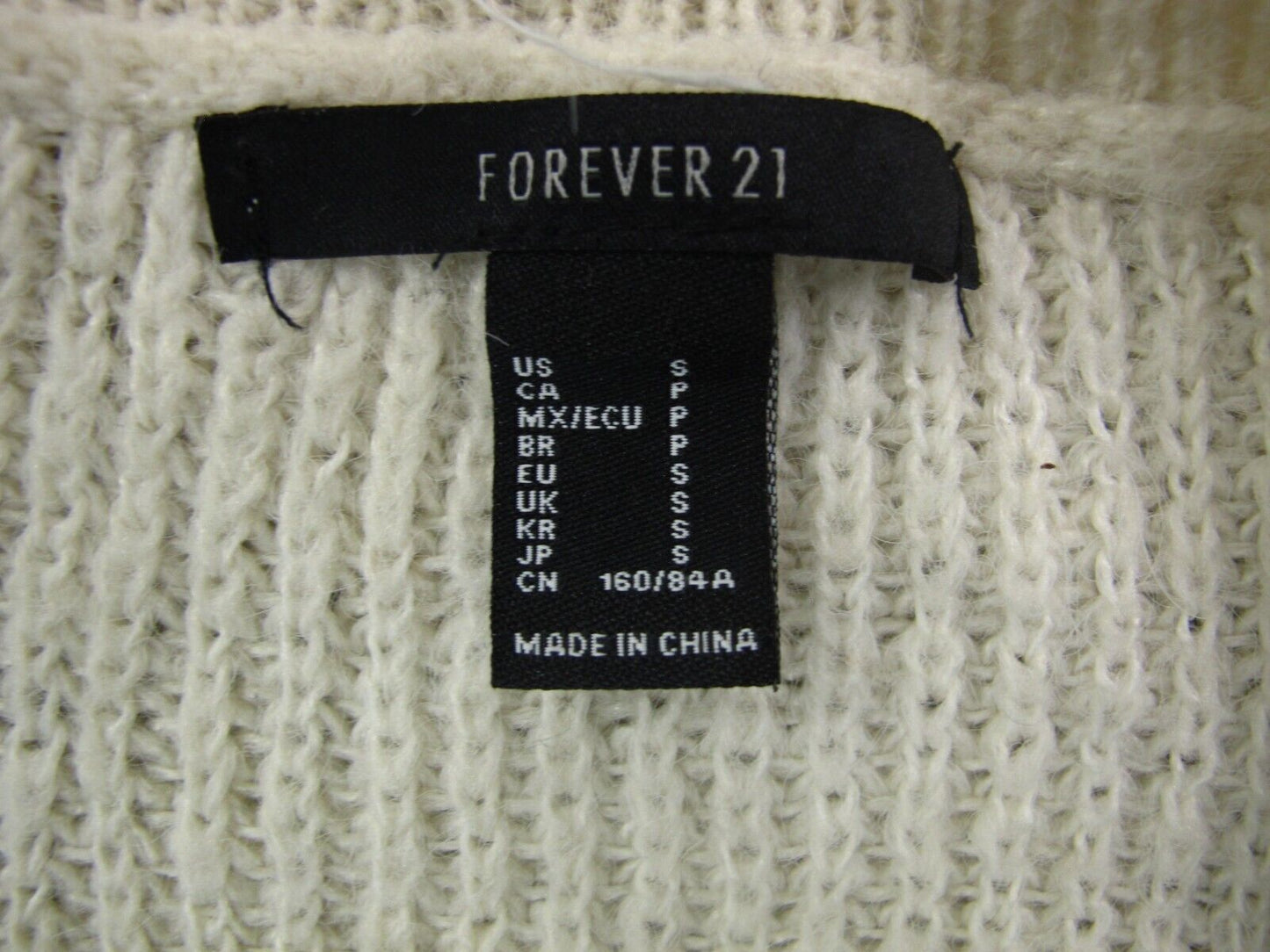 Forever 21 Womens Crop Cardigan Sweater Long Sleeves Knitted Aqua Green Size S