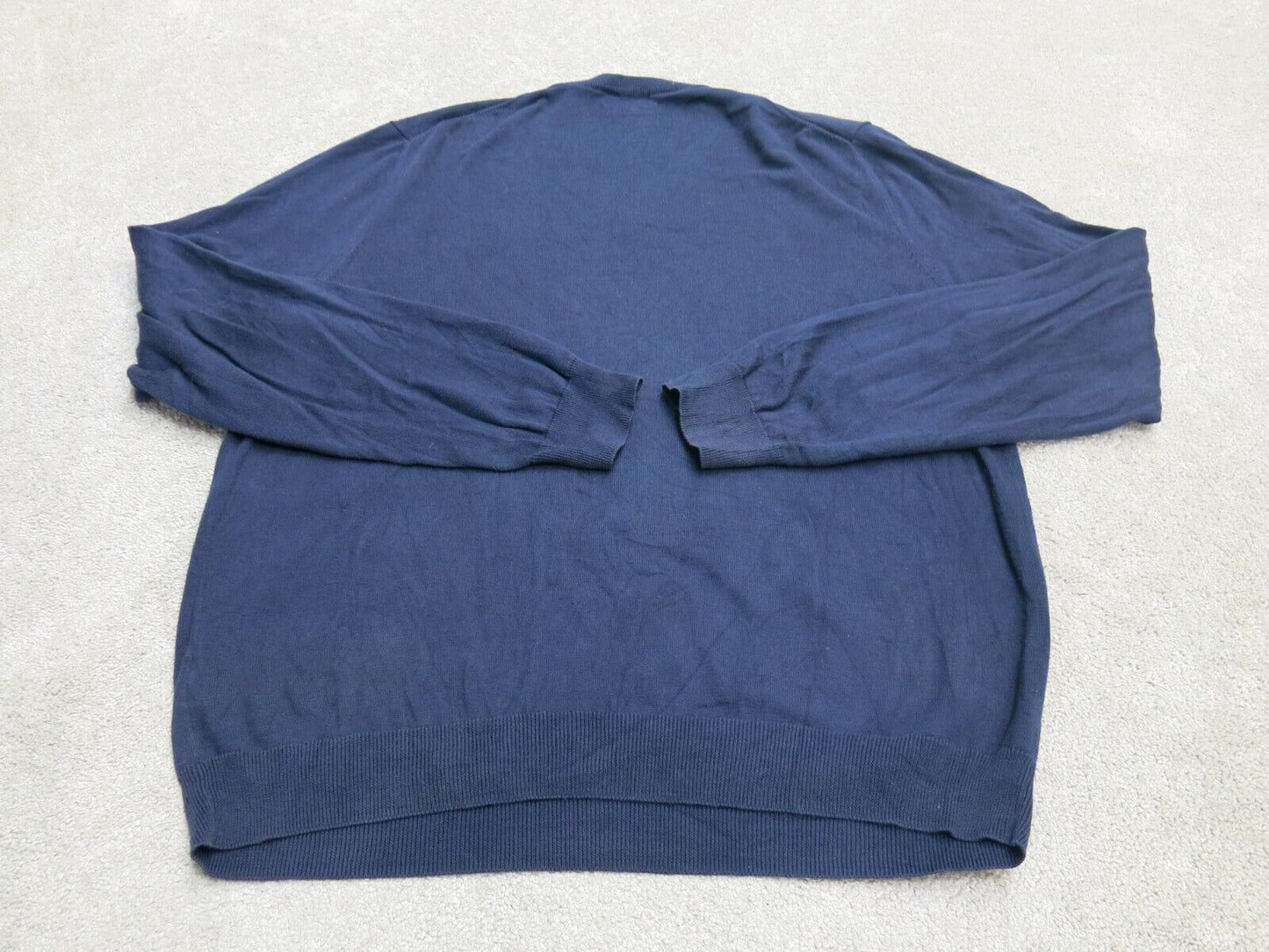 Brooks Brothers Mens Pullover Sweatshirt V Neck Long Sleeves Blue Size XL