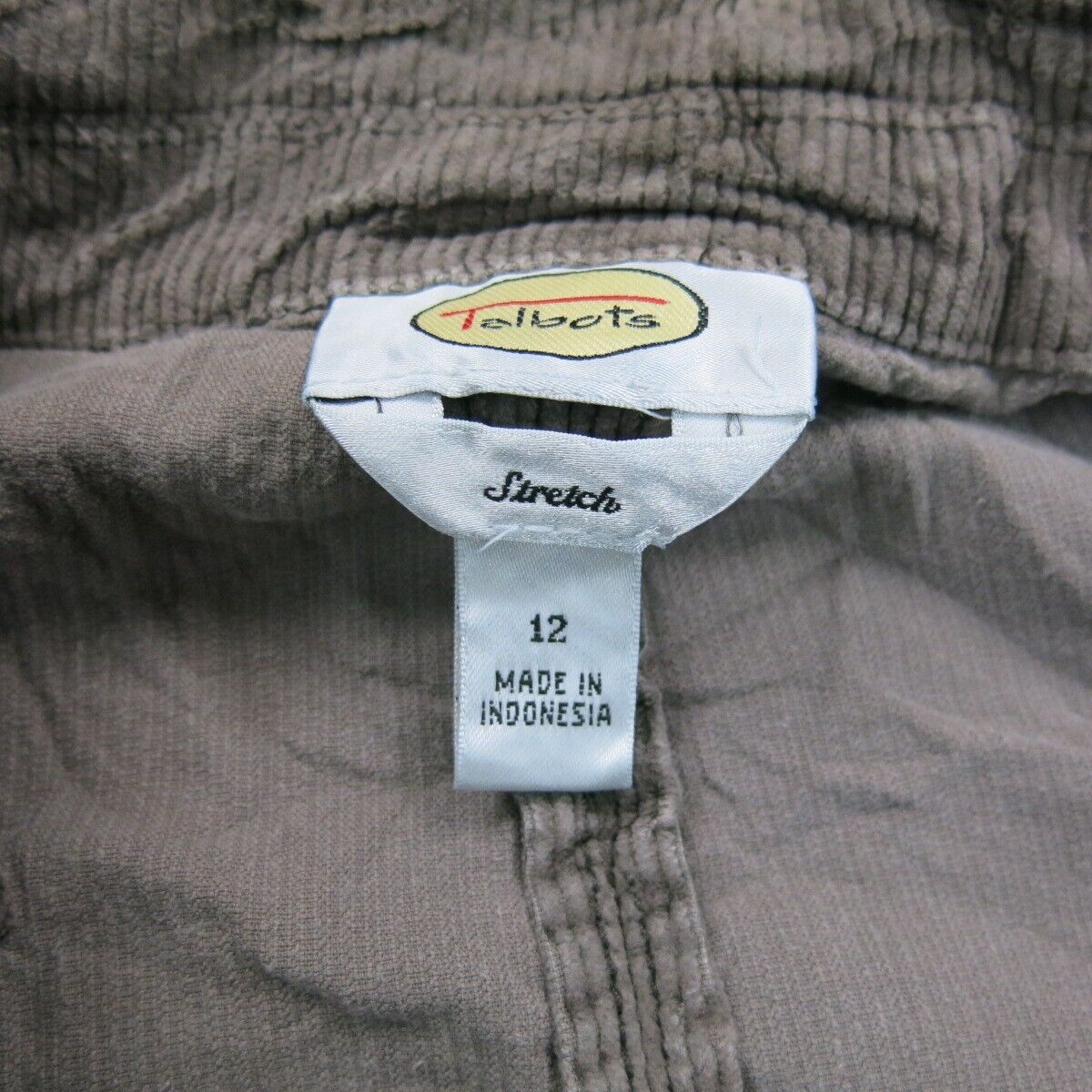 Talbots Women Blazer Coat Single Breasted Stretch Long Sleeve Dark Beige Size 12