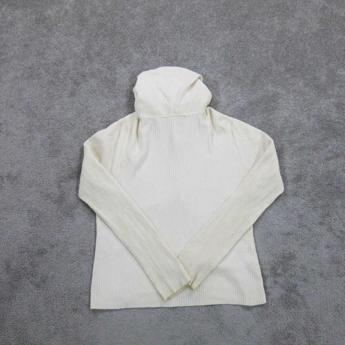 Massimo Womens Cardigan Hooded Sweater Knit Long Sleeve White Size X Large