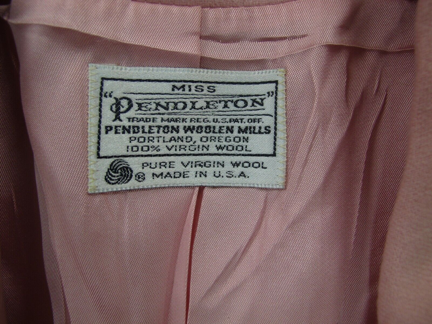 Miss Womens Blazer Coat Single Breasted 100% Virgin Wool Pockets Light Pink SZ 8