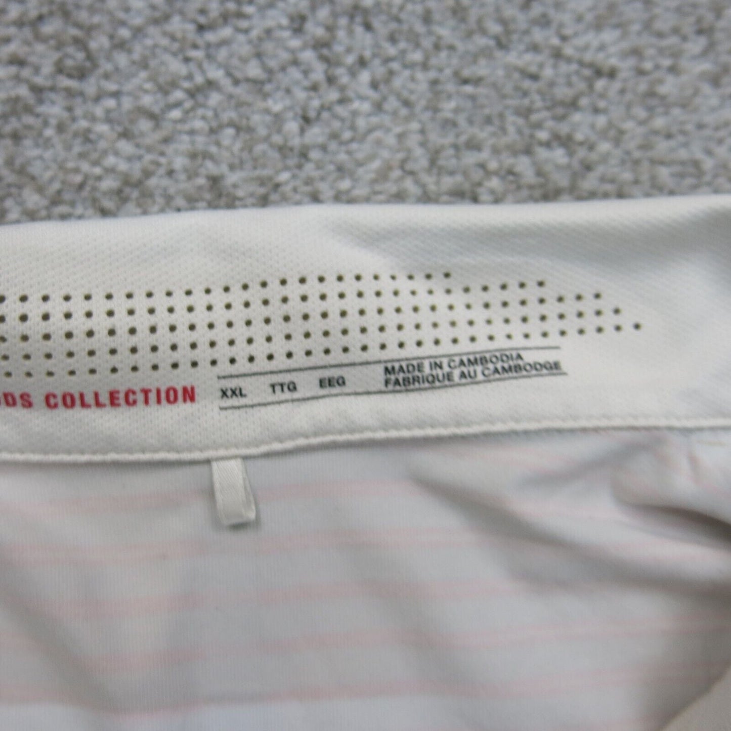 Nike Dri Fit Mens Polo Shirt Short Sleeves Side Striped Off White Pink Size XXL