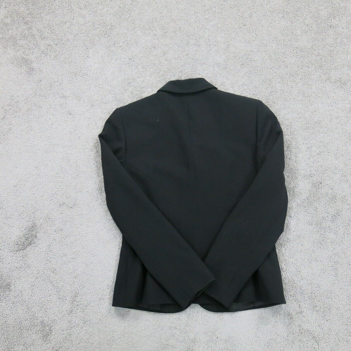 Ann Taylor Womens Blazer Coat Single Breasted Long Sleeve Pocket Black Size 4