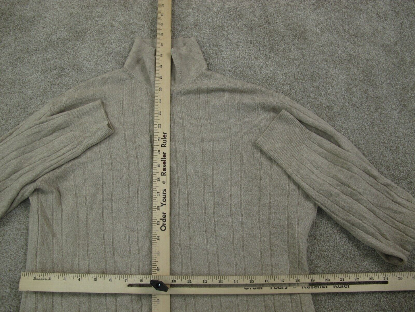 Dockers Womens Henley Sweater Long Sleeve High Neck Cotton Ivory Size Large