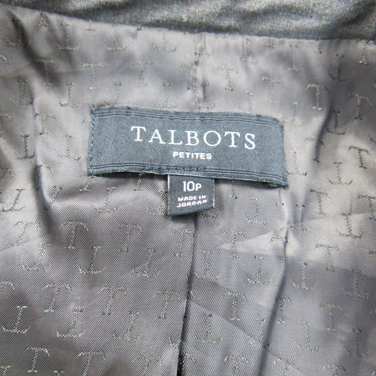 Talbots Womens Blazer Coat Single Breasted Long Sleeves Pockets Gray Size 10P
