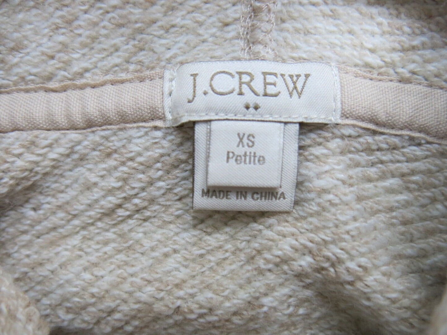 J. Crew Womens Pullover Sweater Long Sleeves Cowl Neck Pocket Beige Size X Small