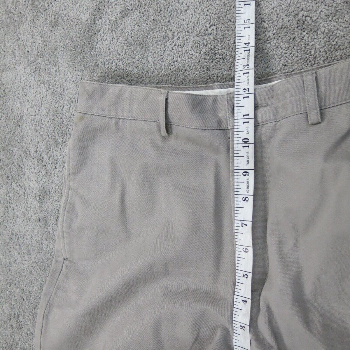 Lands End Mens Pant Tailored Fit Chino Pant Mid Rise Gray Size 32