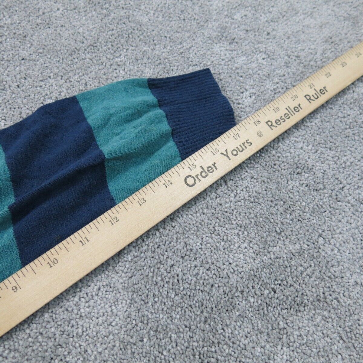 Old Navy Womens Sweater 1/4 Zip Knitted Mock Neck Long Sleeves Blue Green SZ M