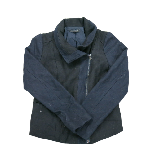 Ann Taylor Womens Coat Jackets Long Sleeves  Full Zip Up Black Blue Size 2