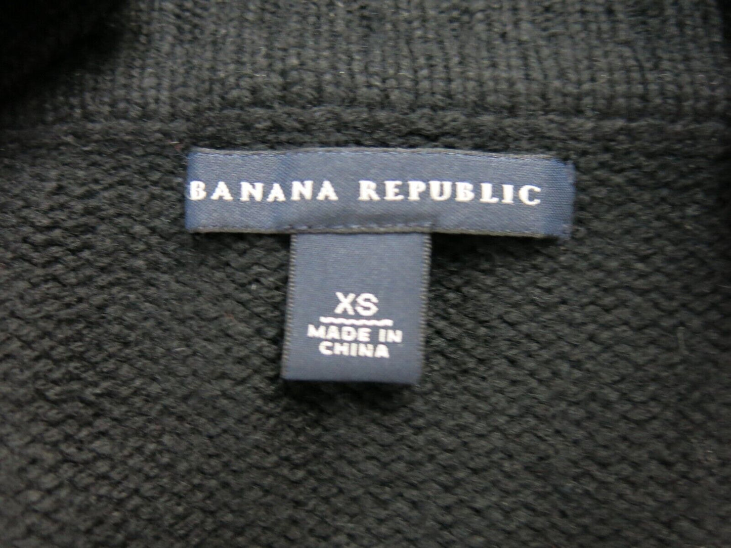 Banana Republic Women Cardigan Sweater 3/4 Sleeve Pocket Black Size X Small