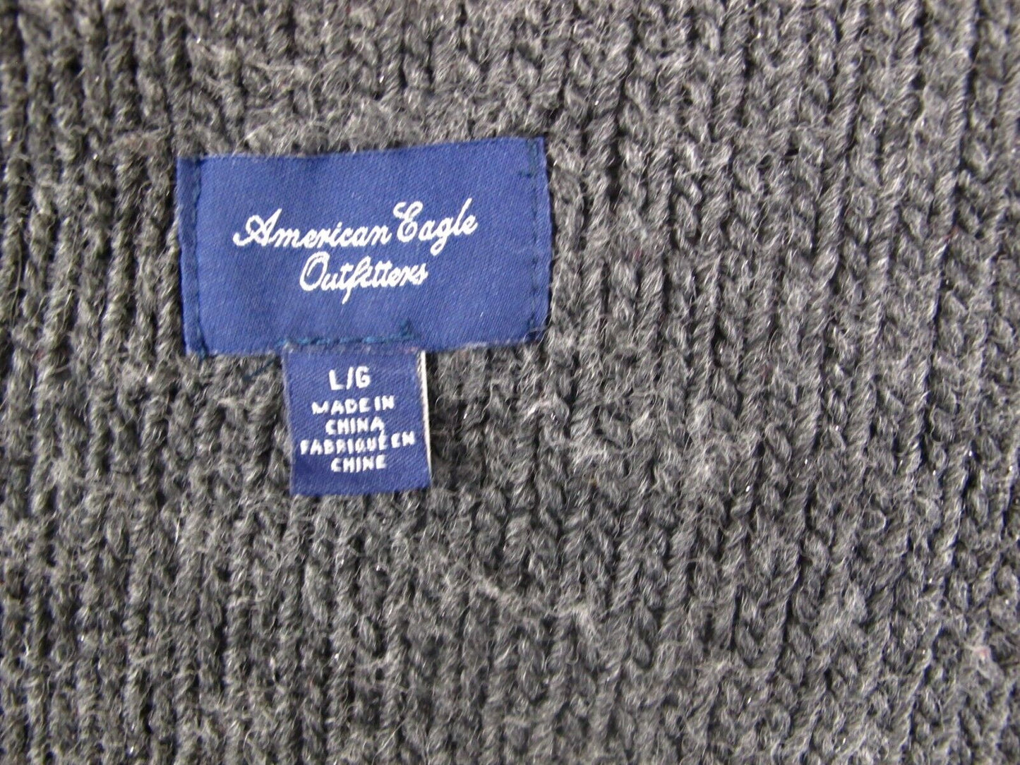 American Eagle Women Cardigan Sweater Knitted Open Front Long Sleeve Black SZ L