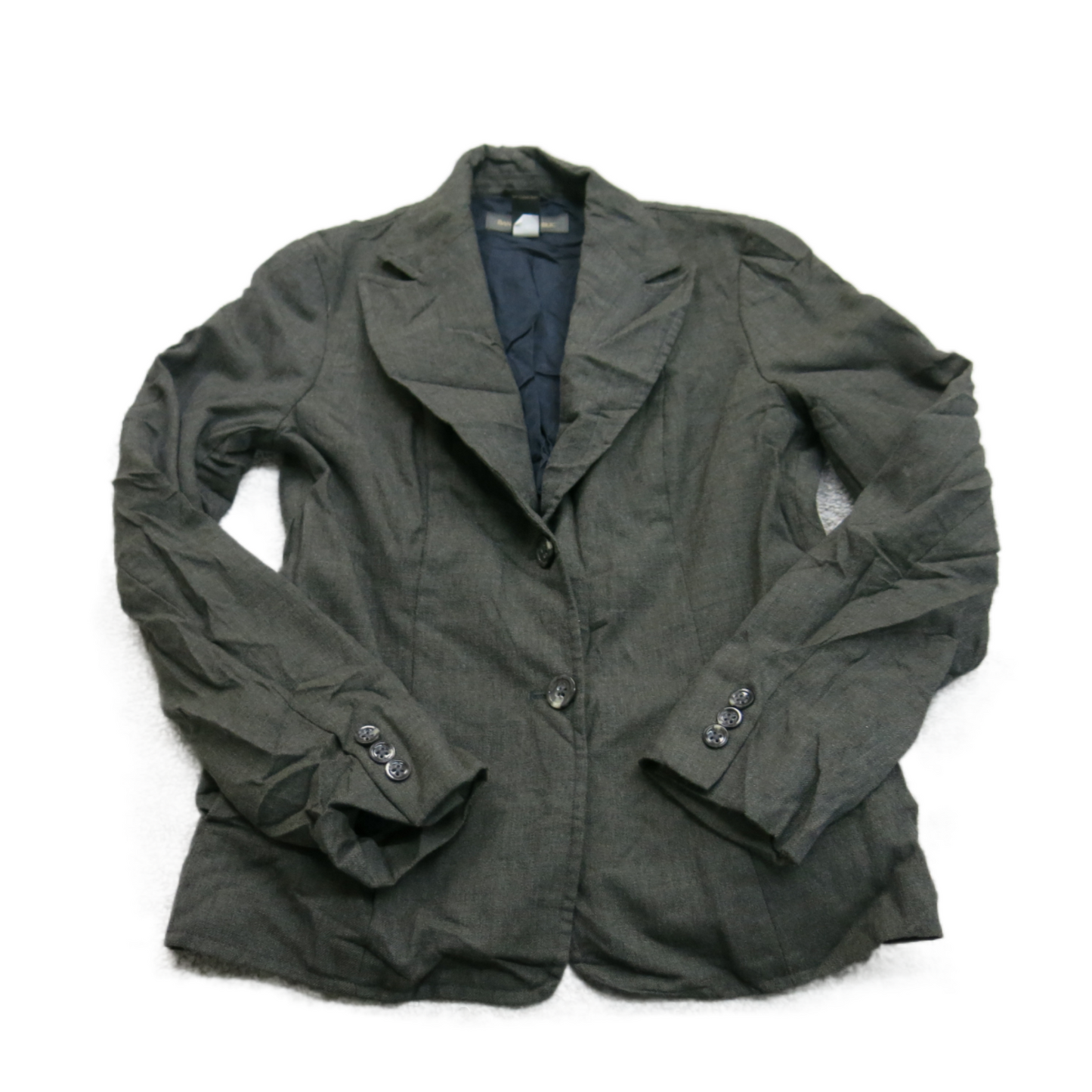 Banana Republic Women Blazer Coat Collard Neck Long Sleeve Dark Olive Green SZ 4