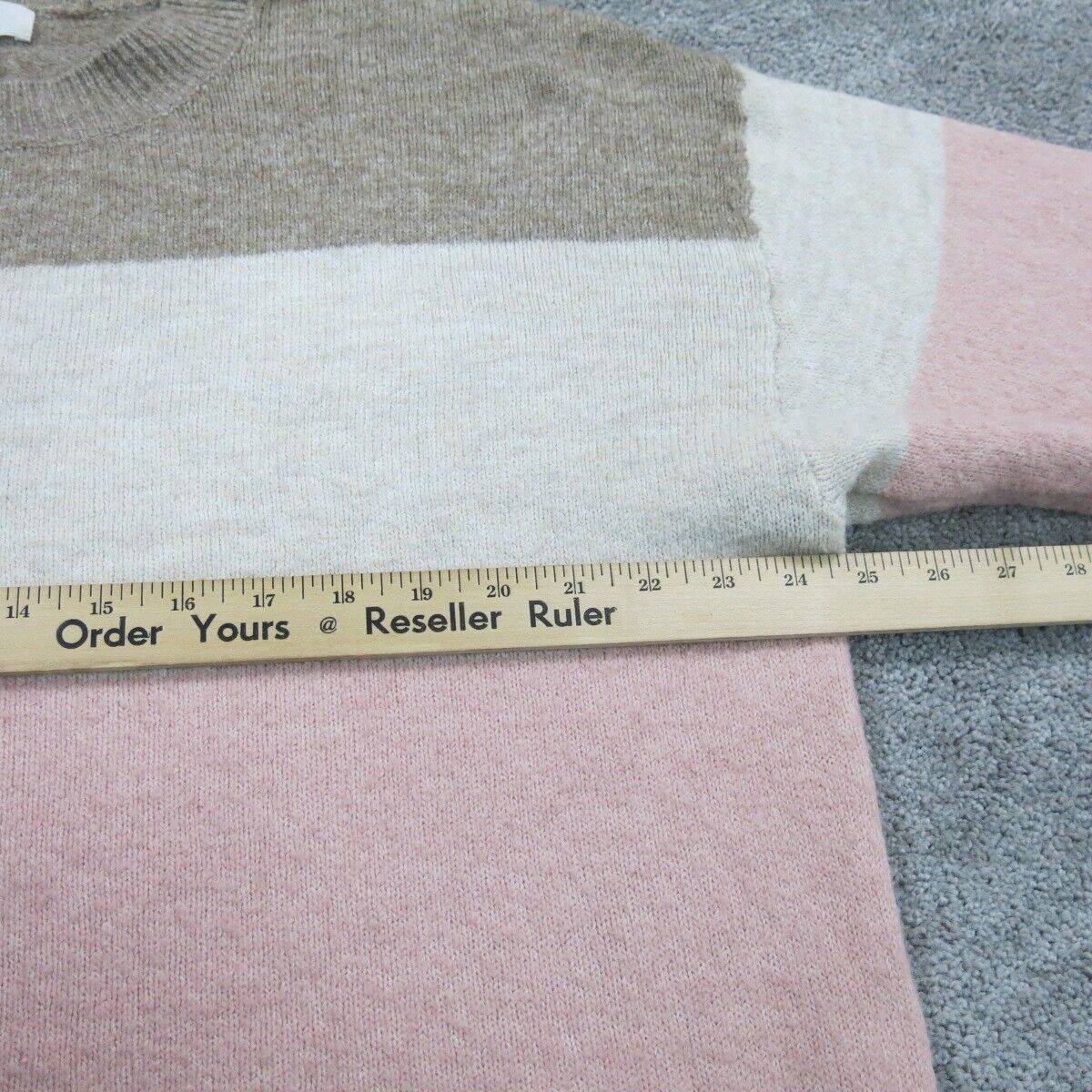H&M Womens Pullover Sweater Crew Neck Knitted Long Sleeves Pink White Black XXL