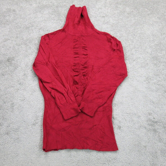 Express Womens Pullover Knitted Sweater Turtle Neck Long Sleeve Red Size Small