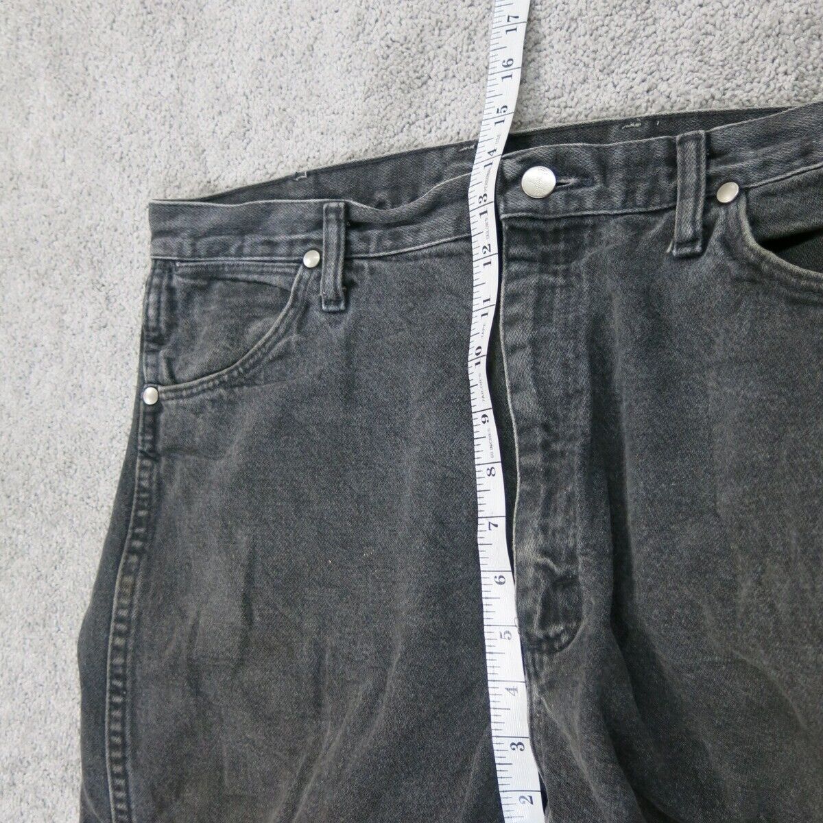 Wrangler Mens Jeans Straight Leg Jeans High Rise 100% Cotton Black Size W13XL32