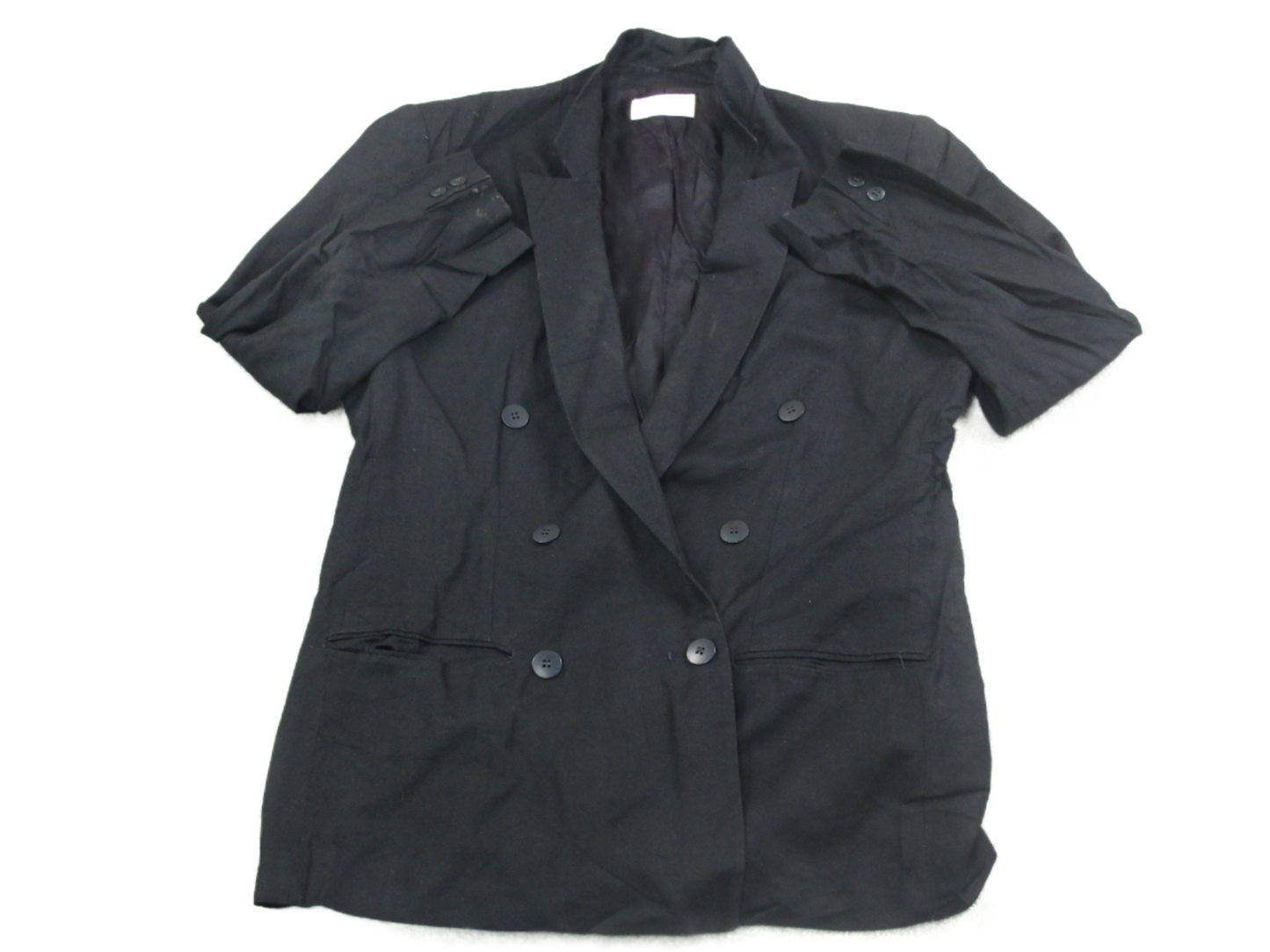 Tahari Womens Pea Coat Long Sleeves Double Breasted Pockets Black Size 14